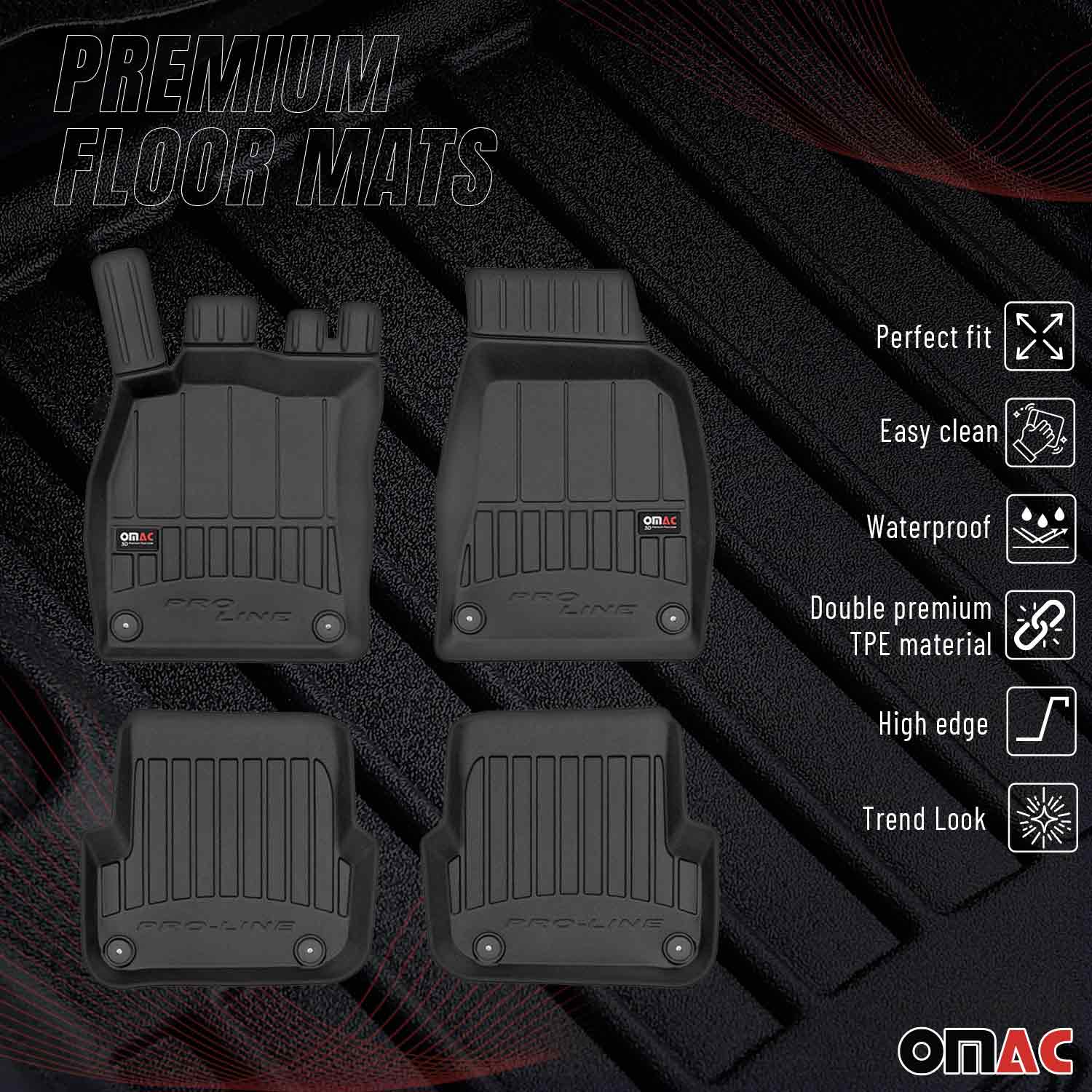 OMAC Gummi Fußmatten für Audi A6 Limo Allroad Avant 2008-2011 FL Premium TPE 4x