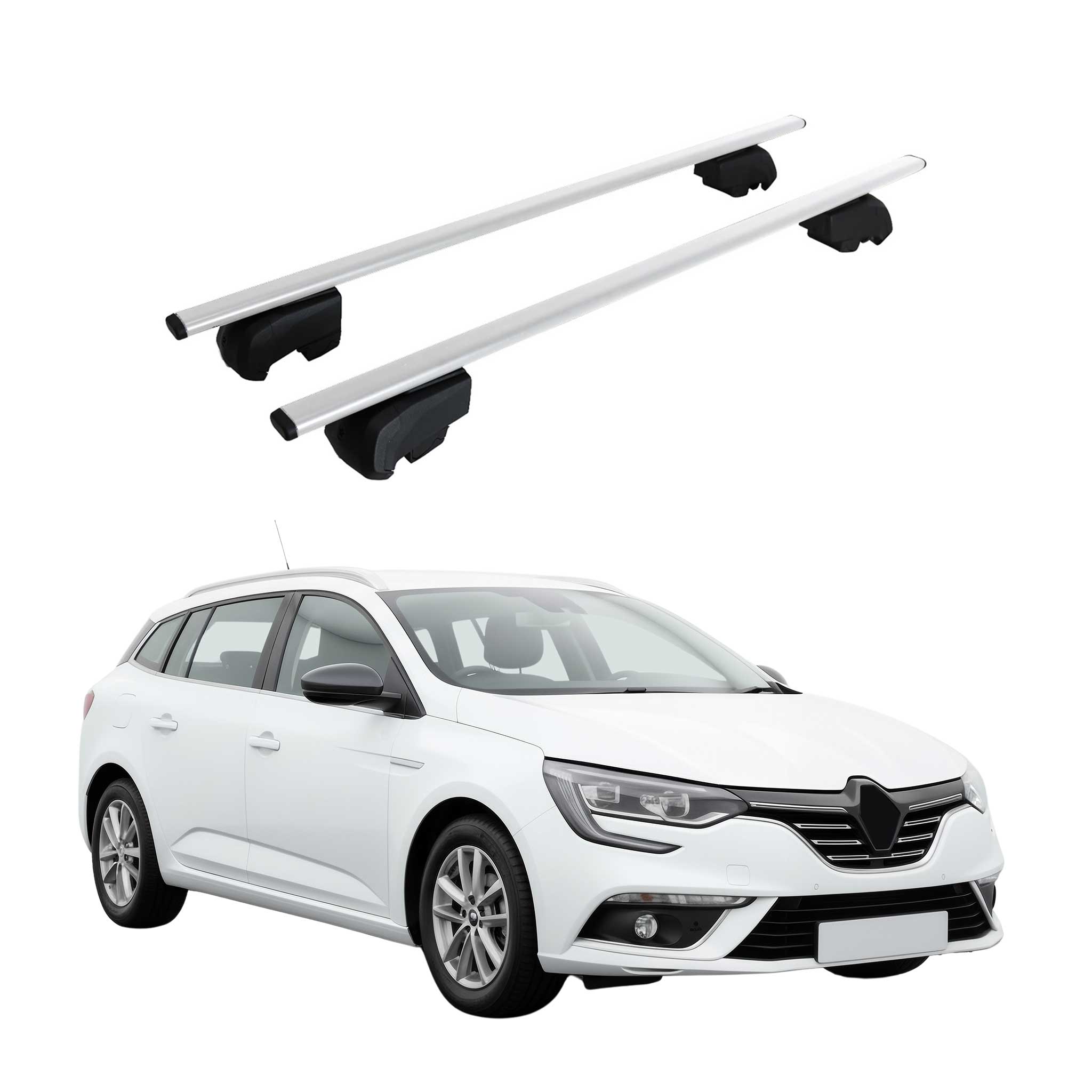 Dachträger Grundtäger für Renault Megane mk4 Grandtour 2016-22 Metall Silber 2x