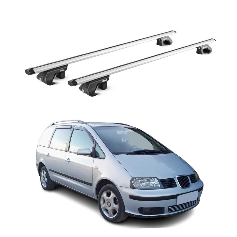 Dachträger Grundtäger für Seat Alhambra 1996-2020 5 tür 90kg Alu Silber 2x ABE