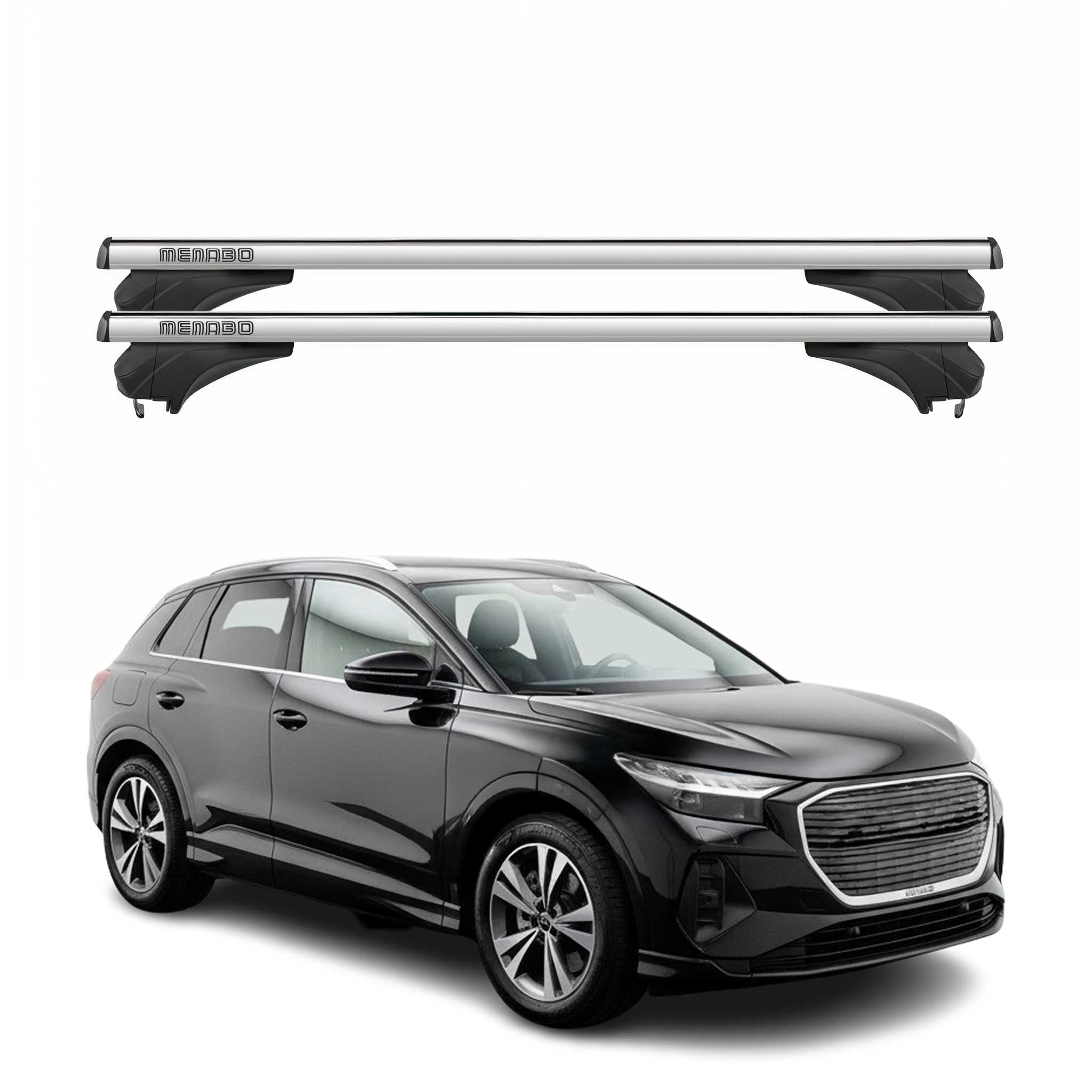Menabo Dachträger Grundtäger für Audi Q4 E-Tron 2021-2026 Aluminium Silber 2 tlg