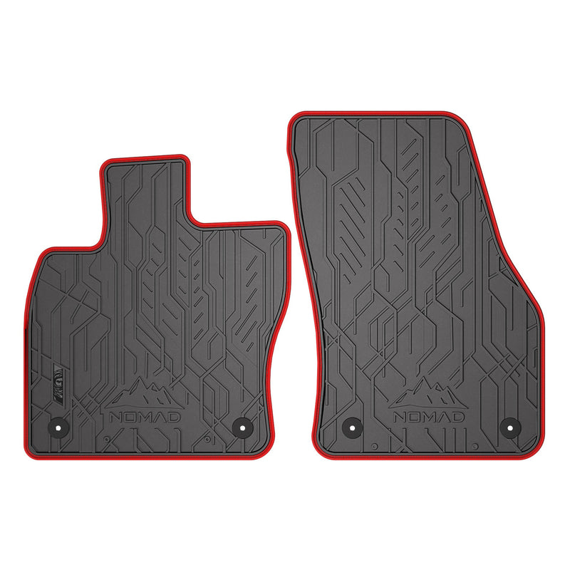 Fußmatten Gummimatten Automatten für VW T-Roc 2017-2025 Gummi Schwarz Rot 2tlg