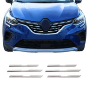 Kühlergrill Leisten Grillleisten für Renault Captur 2019-2026 Edelstahl Chrom 6x