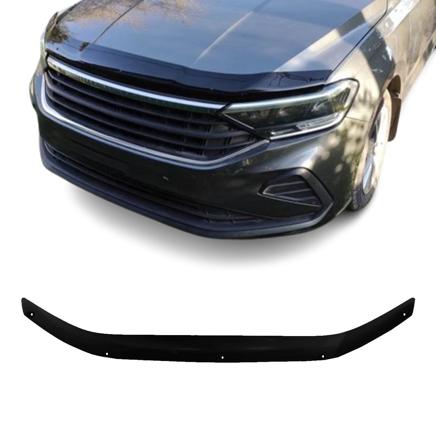 Motorhaube Deflektor Insekten Steinschlagschutz für VW Polo 2017-2025 Dunkel