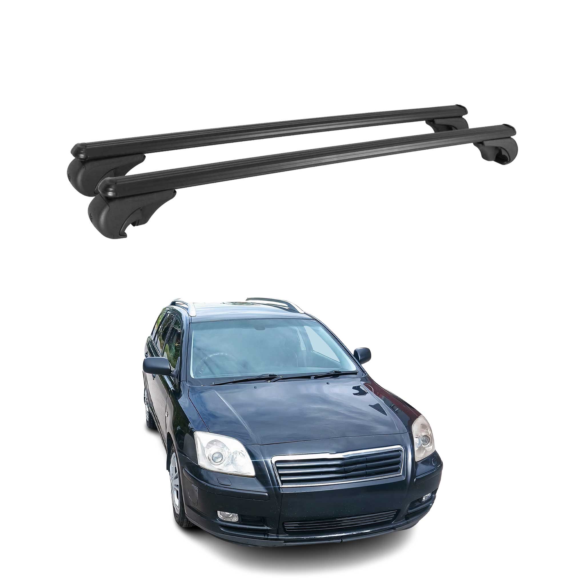 Dachträger für Toyota Avensis Verso 2001-2003 Gepäckträger Aluminium Schwarz 2x