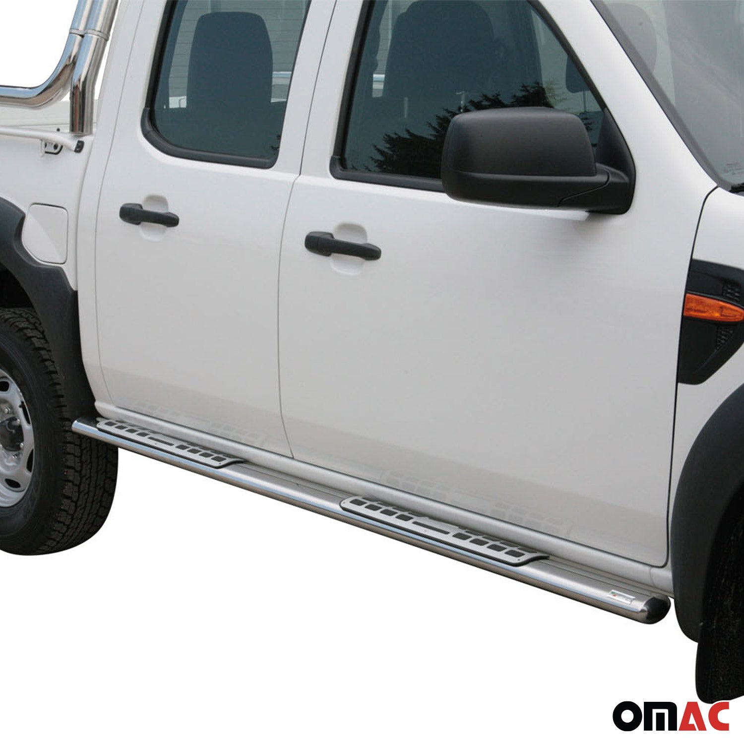 Stahl Seitenschweller Schwellerrohre für Ford Ranger Double Cab 2009-2011 Grau