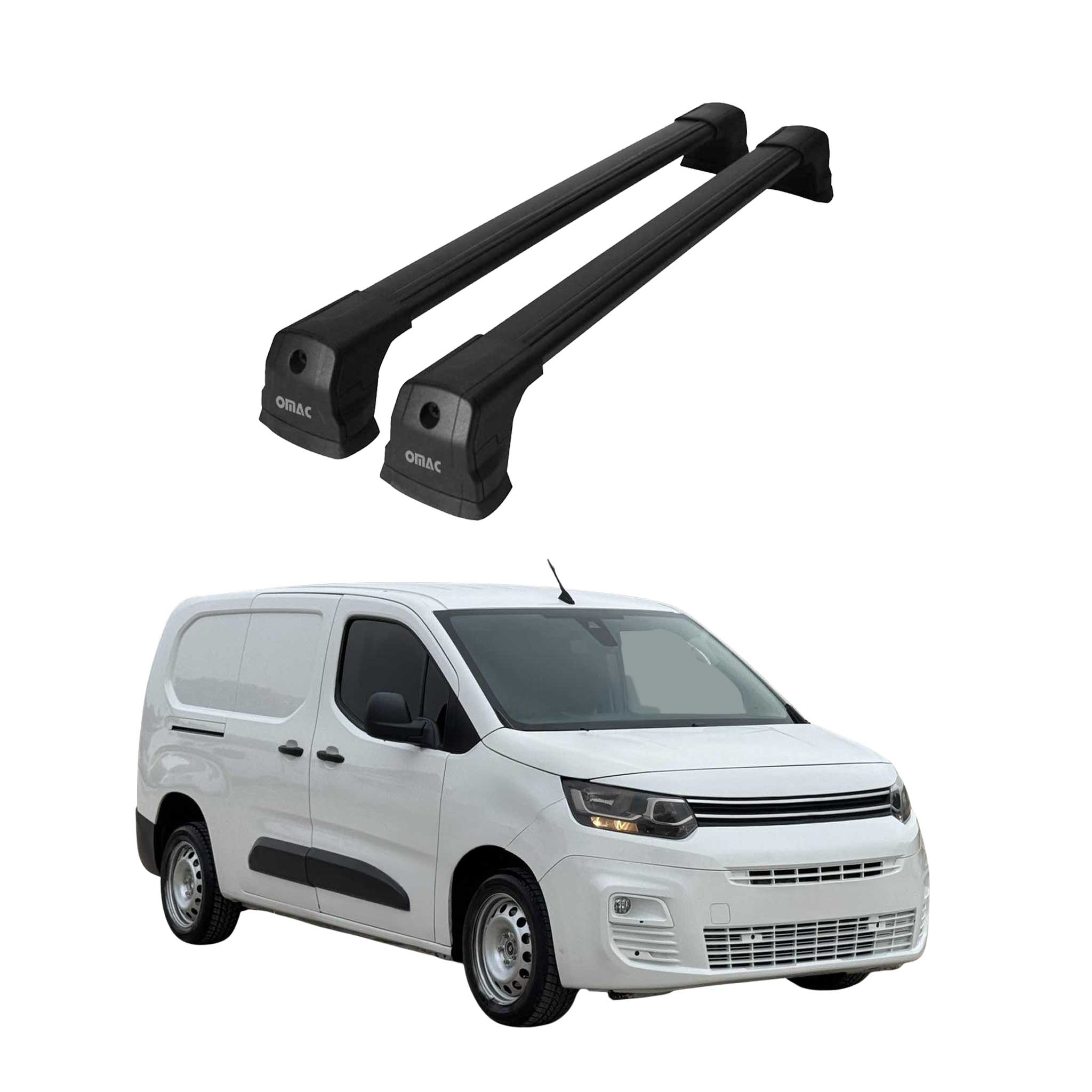 Dachträger Gepäckträger für Citroen Berlingo 2018-2026 Aluminium Schwarz 2tlg