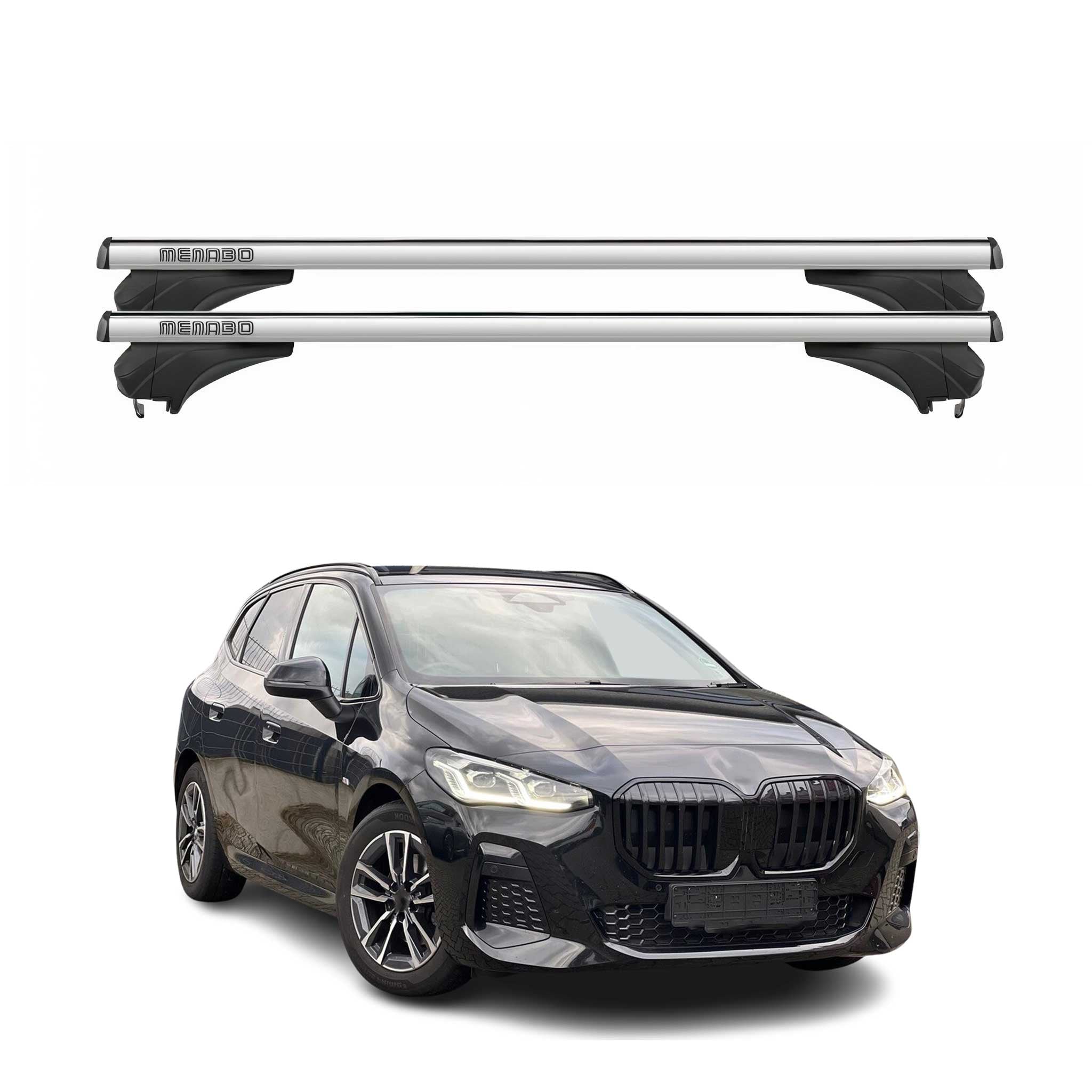 Menabo Dachträger für BMW 2er U06 Active Tourer 2021-2025 Aluminium Silber 2 tlg