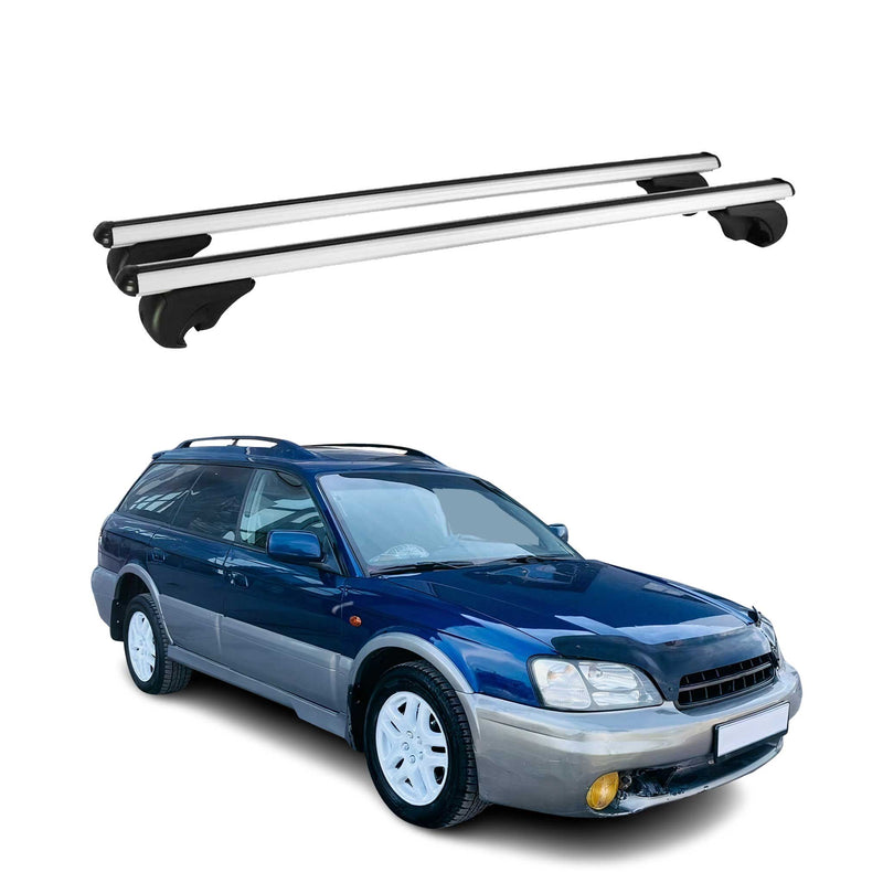 Dachträger Grundtäger für Subaru Legacy mk3 Kombi 1999-2003 75kg Alu Silber 2x