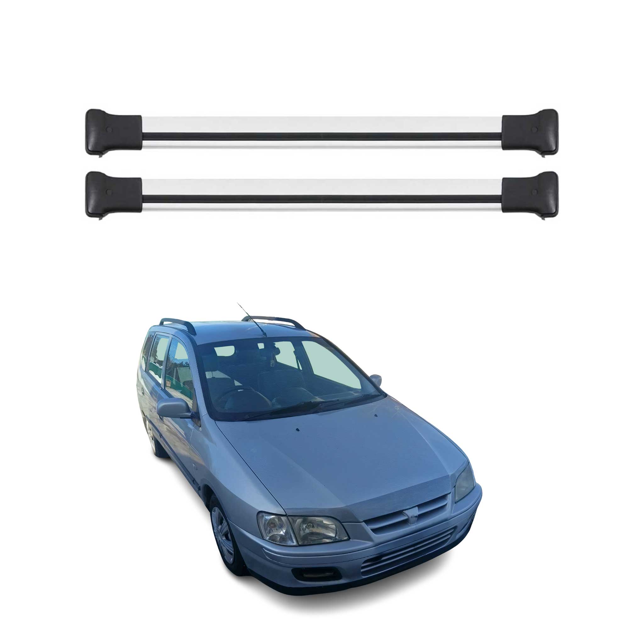 Dachträger Grundtäger für Mitsubishi Space Star 1999-2005 75kg Alu Silber 2 tlg