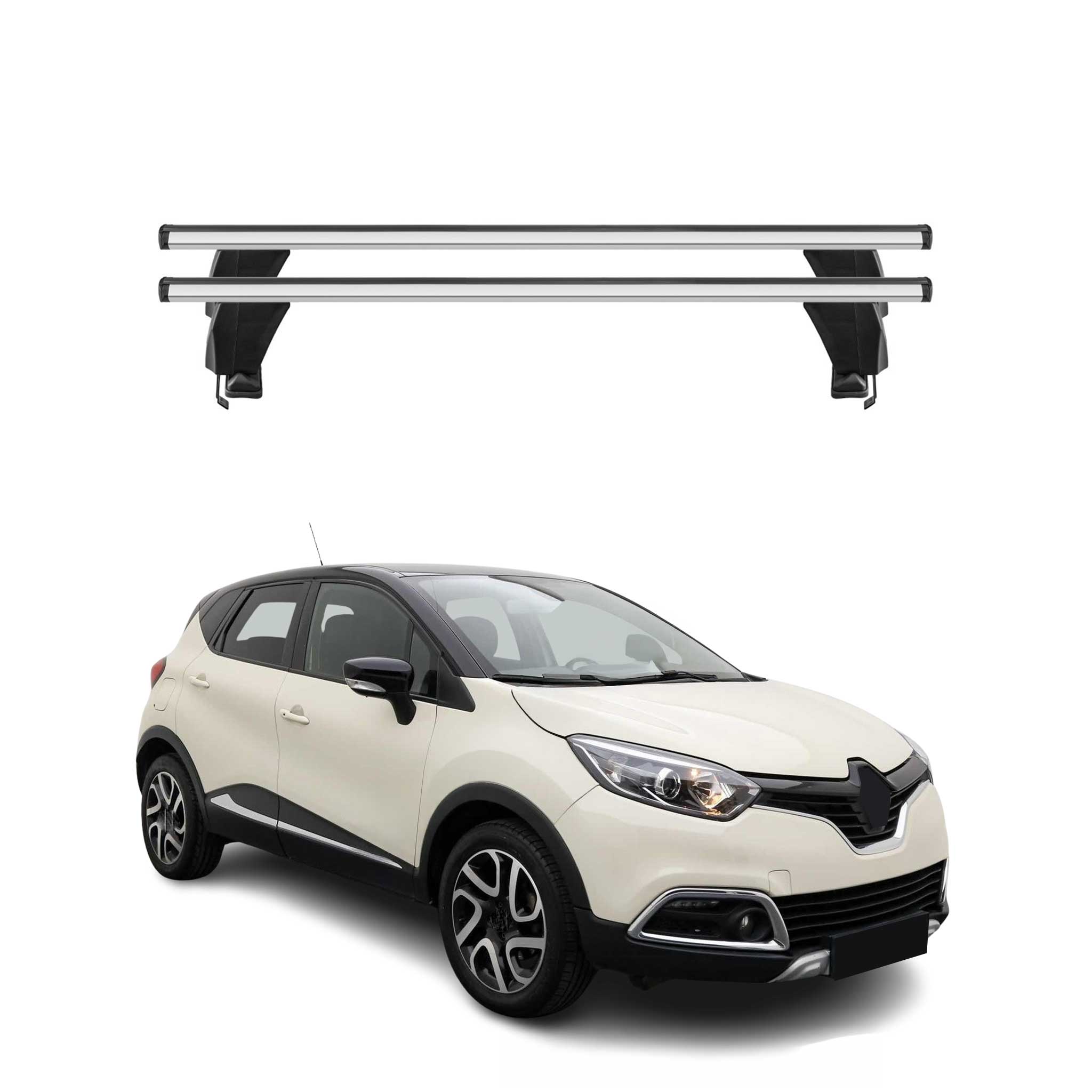 Menabo Dachträger für Renault Captur mk1 2013-2017 Pre-FL 50kg Alu Silber 2x