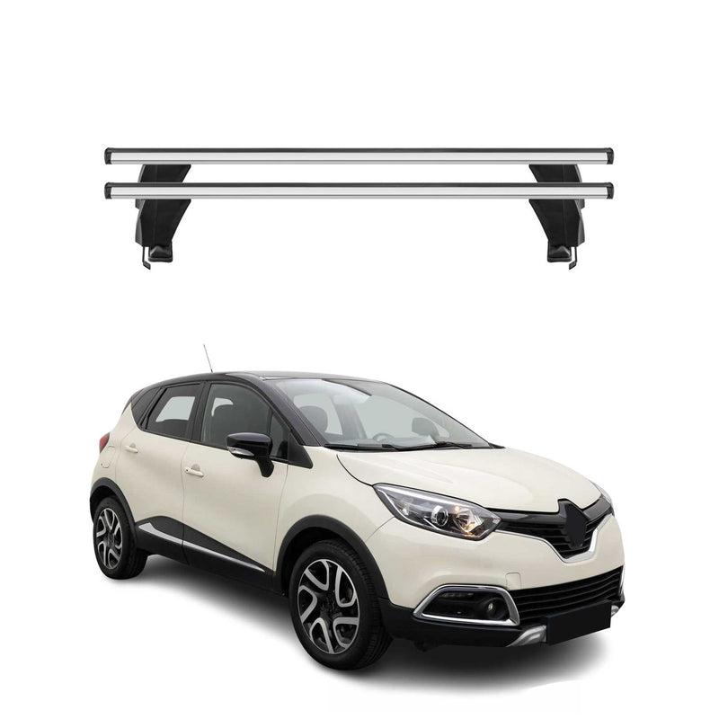 Menabo Dachträger für Renault Captur mk1 2013-2017 Pre-FL 50kg Alu Silber 2x