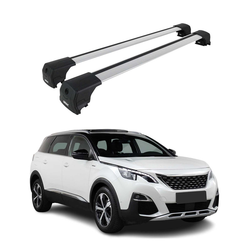 Dachträger Grundtäger für Peugeot 5008 mk2 2017-2023 75kg Aluminium Silber 2 tlg