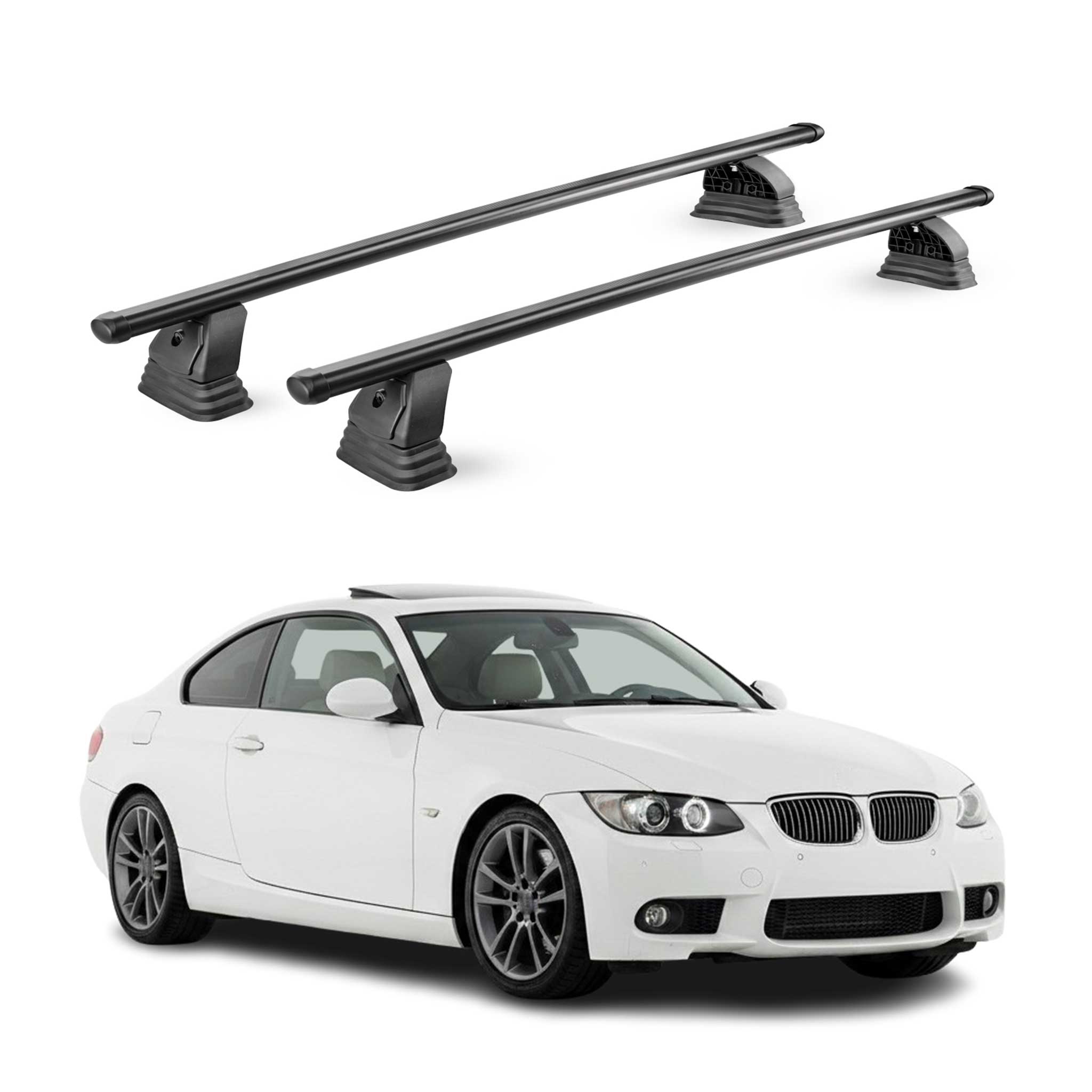 Stahl Dachträger für Bmw 3er E92 Coupè 2006-2012 TÜV Abschließbar 2tlg Schwarz