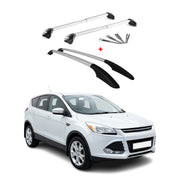 Dachreling + Dachträger Satz für Ford Kuga II 2012-2019 Alu Grau 4x