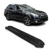 Trittbretter Seitenschweller für Subaru Outback 2010-2015 Aluminium Schwarz Grau