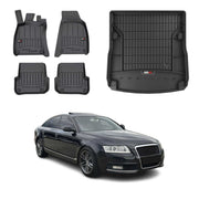 Fußmatten & Kofferraumwanne Set für Audi A6 C6 Avant Allroad 2004-2006 Pre-FL