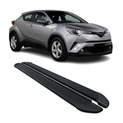 Trittbretter Seitenschweller für Toyota C-HR Hybrid 2016-2023 Alu Schwarz 2tlg