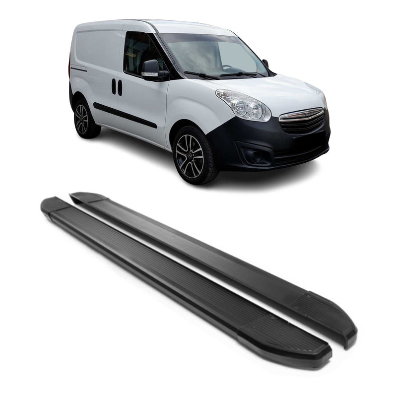 Alu Seitenschweller Trittbretter für Opel Combo D 2012-2018 Kurzer Schwarz 2tlg
