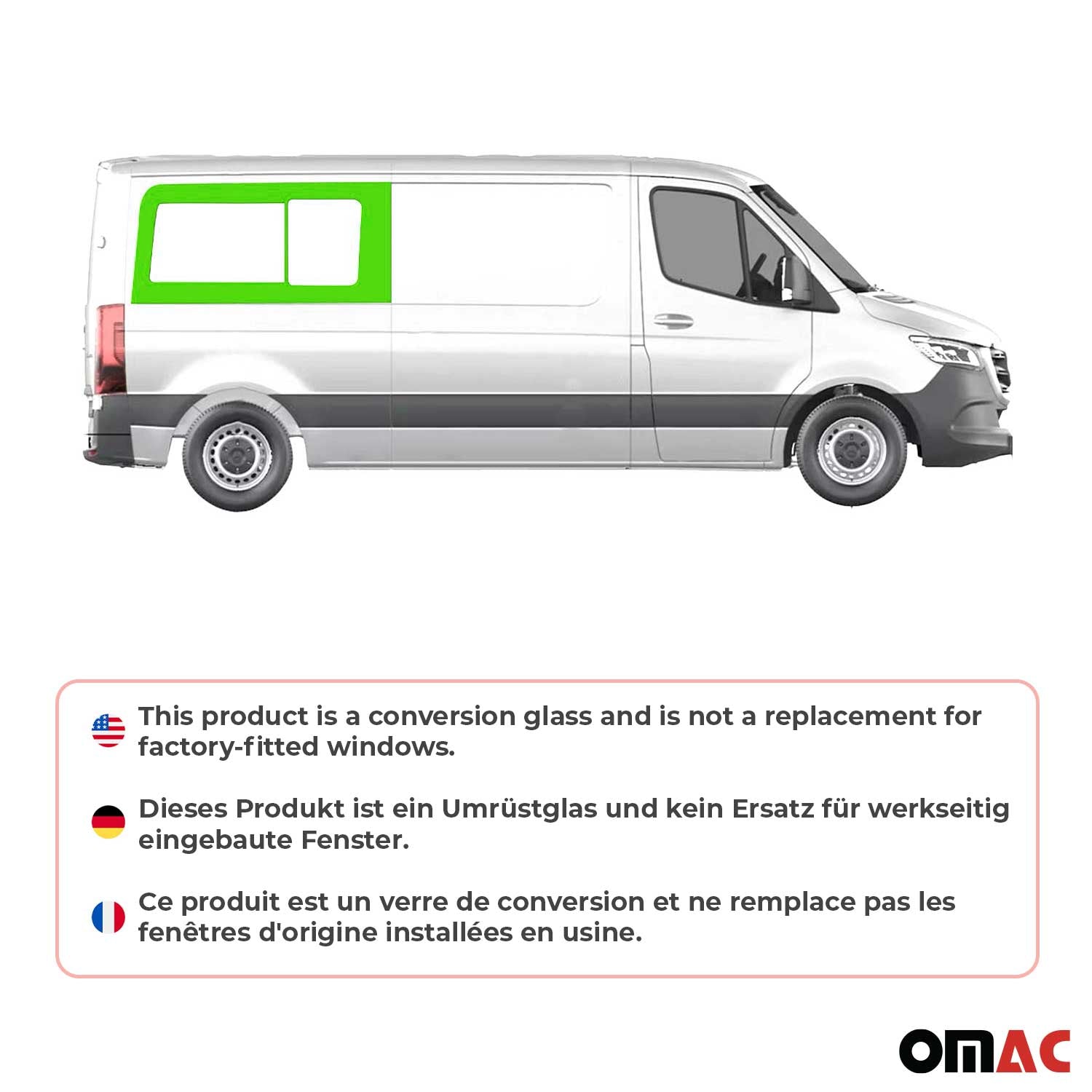 Seitenfenster Seitenschibe für Mercedes Sprinter W906 2006-2018 Rechts L2