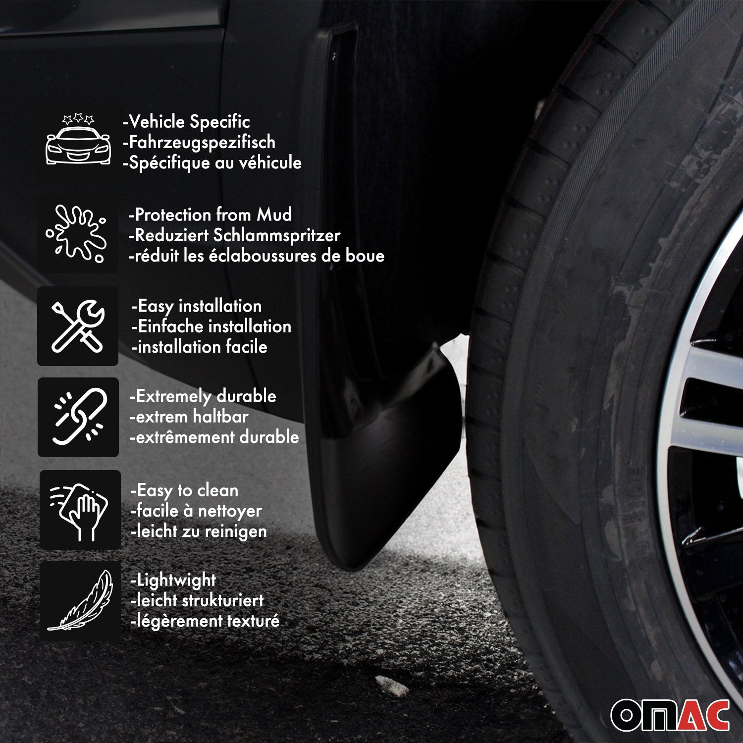 Schmutzfänger Kotflügel für Mitsubishi Outlander III 2013-2021 Vorne ABS 2 tlg
