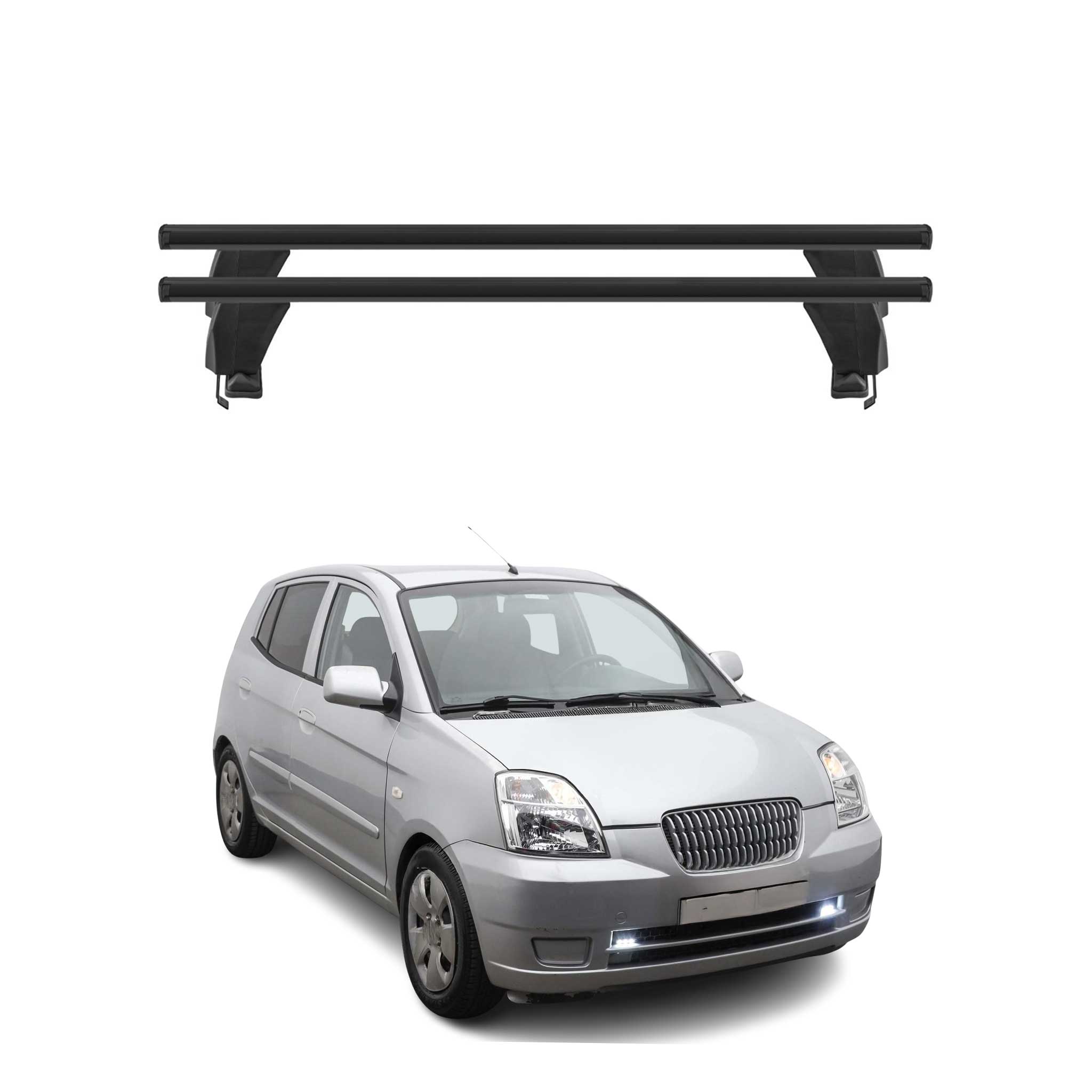 Menabo Dachträger Grundtäger für Kia Picanto 2004-2011 50kg Alu Schwarz 2 tlg