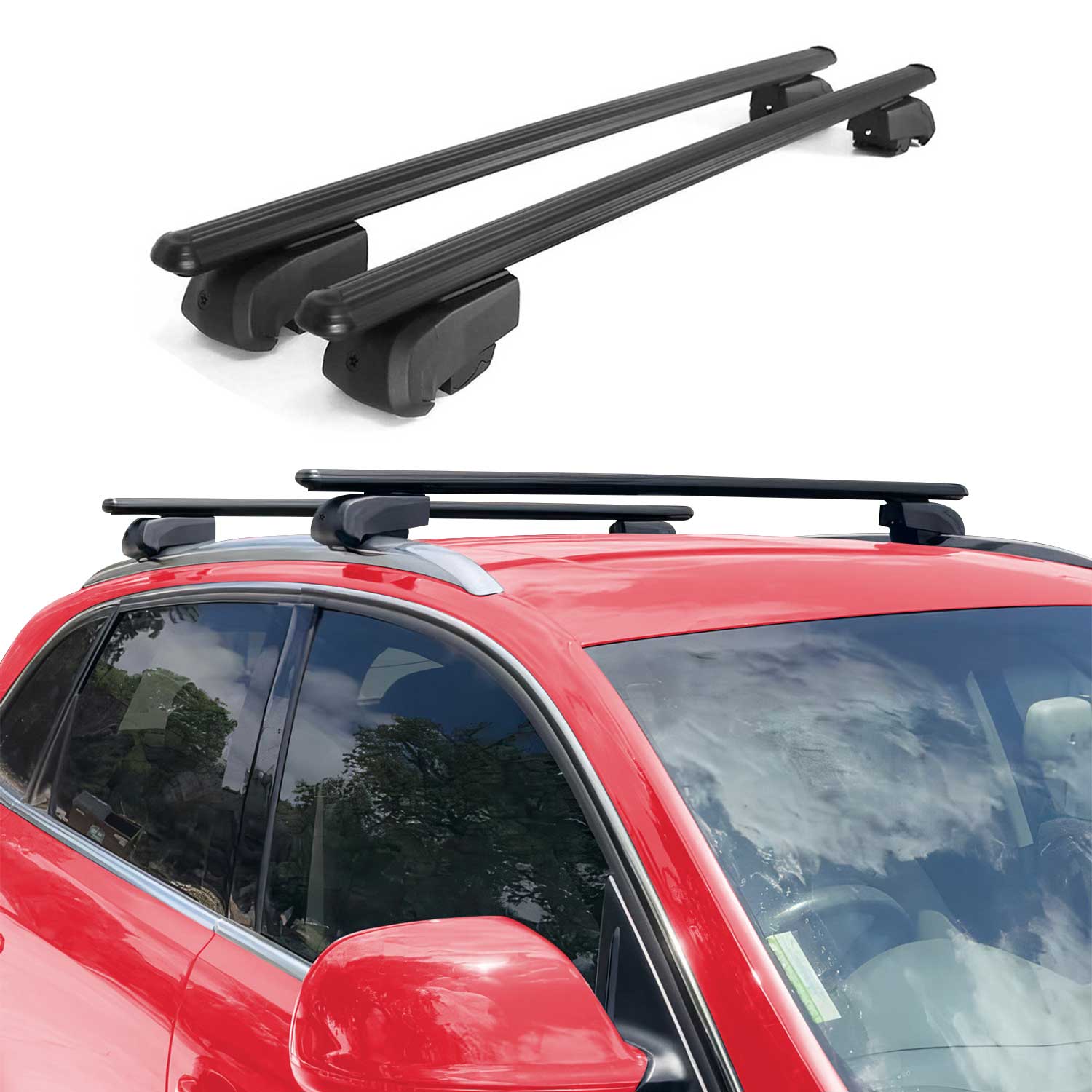 Dachträger Grundtäger für VW Passat B8 Variant 2014-2019 75kg Alu Schwarz 2tlg