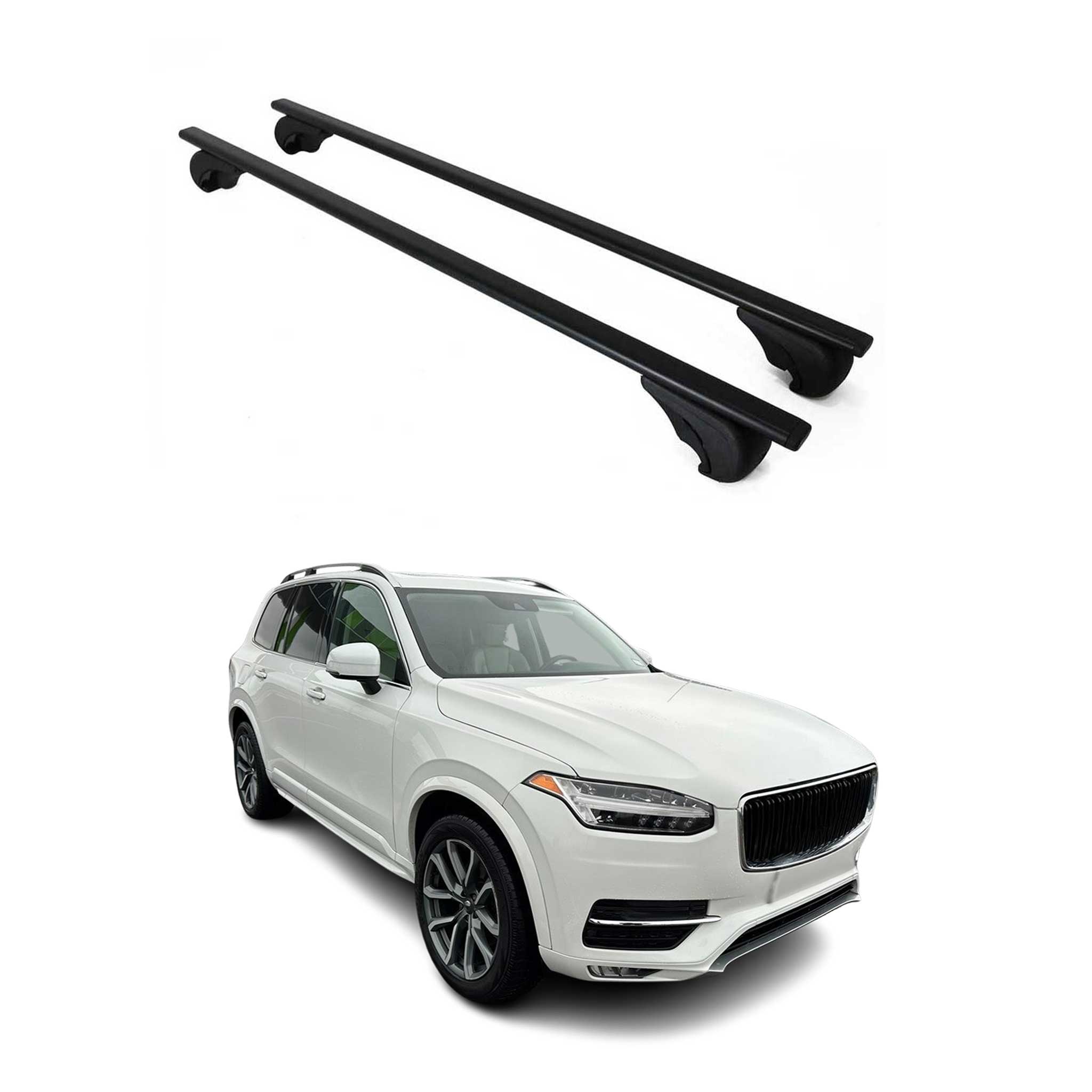 Dachträger Grundtäger für Volvo XC90 2015-2019 75kg Metall Schwarz 2 tlg
