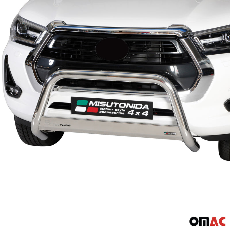 Frontbügel Frontschutzbügel für Toyota Hilux 2021-2025 ø63mm Stahl Silber Schutz