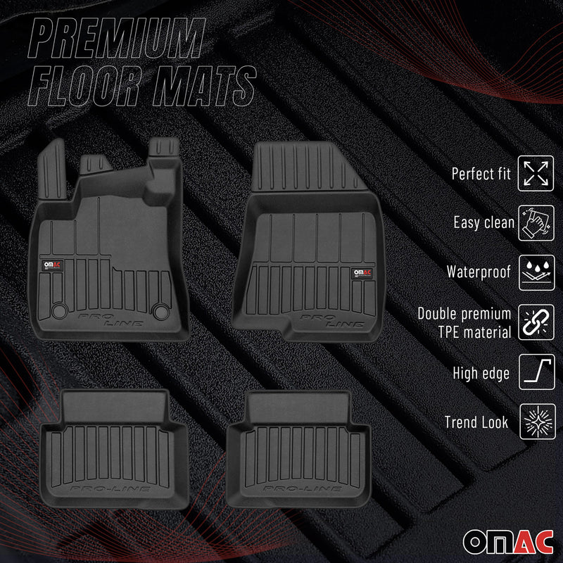 OMAC Gummi Fußmatten für Dacia Logan 2021-2025 Premium TPE Automatten Schwarz 4x