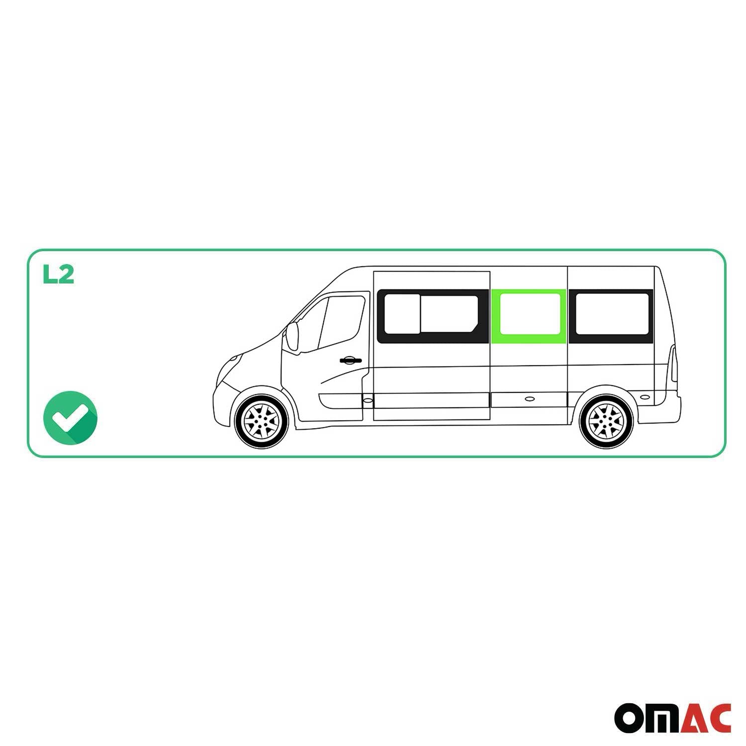 Seitenfenster Sicherheitsglas für Opel Movano 2014-2021 Links L1 Schwarz