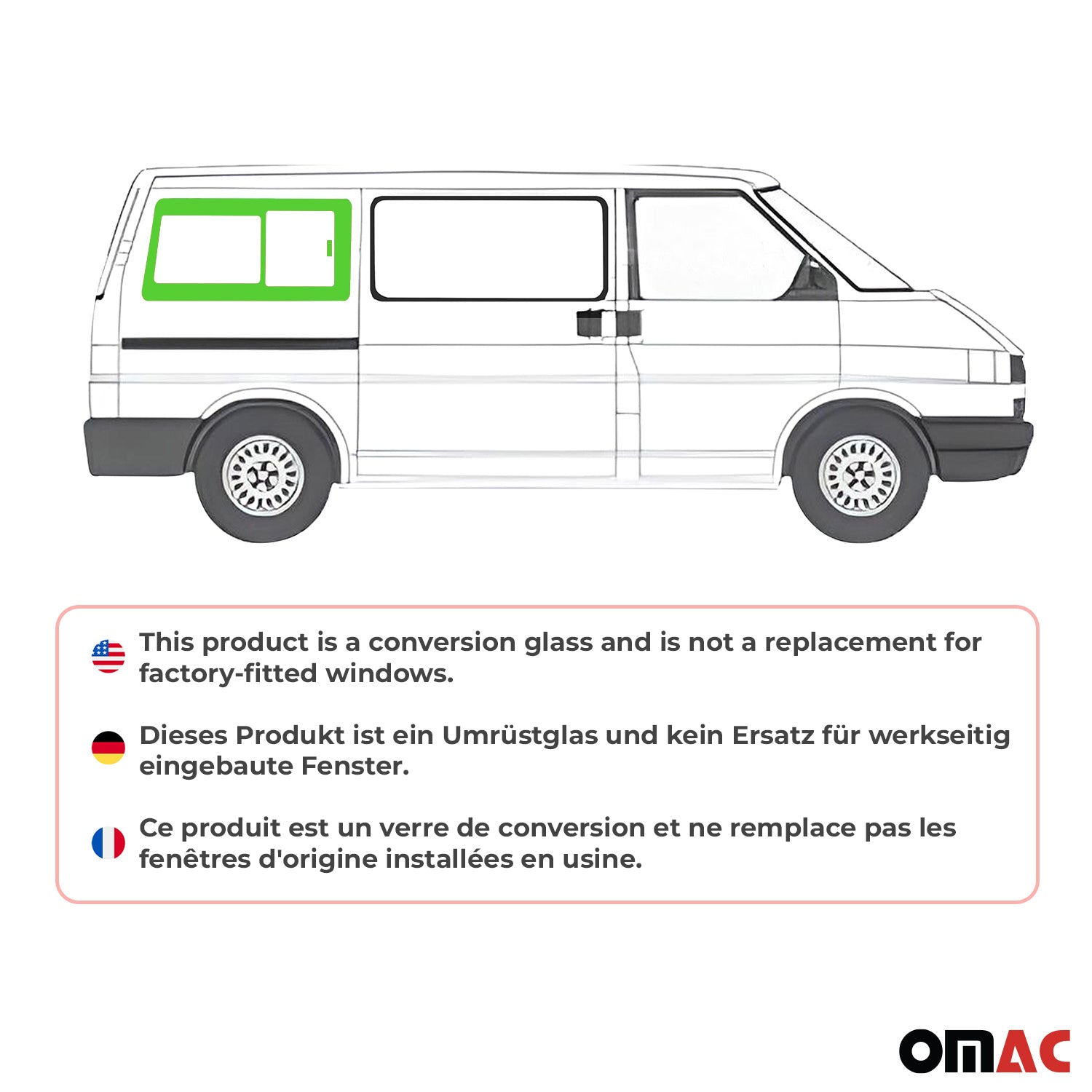 Seitenfenster Schiebefenster für VW T4 Transporter 1990-2003 Hinten Rechts L1 RS