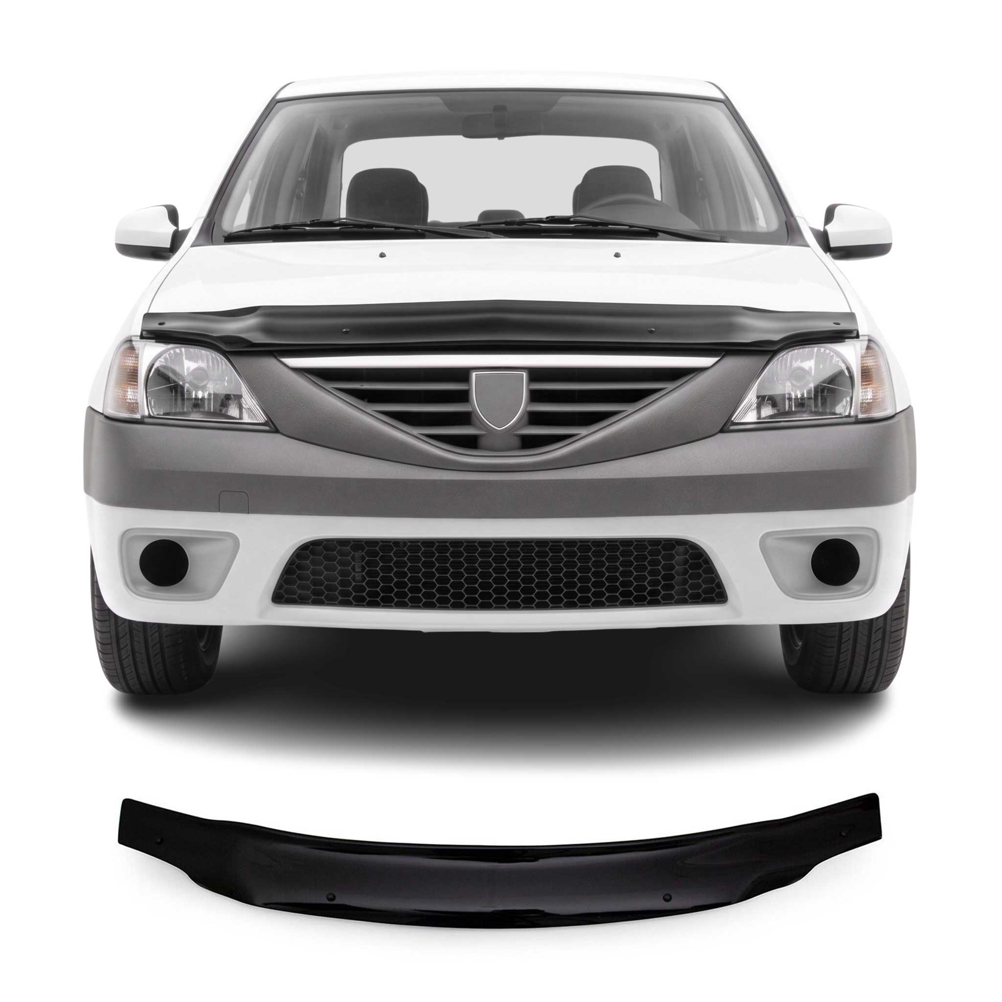 Motorhaube Deflektor Insekten Steinschlagschutz für Dacia Logan 2005-2012 Dunkel