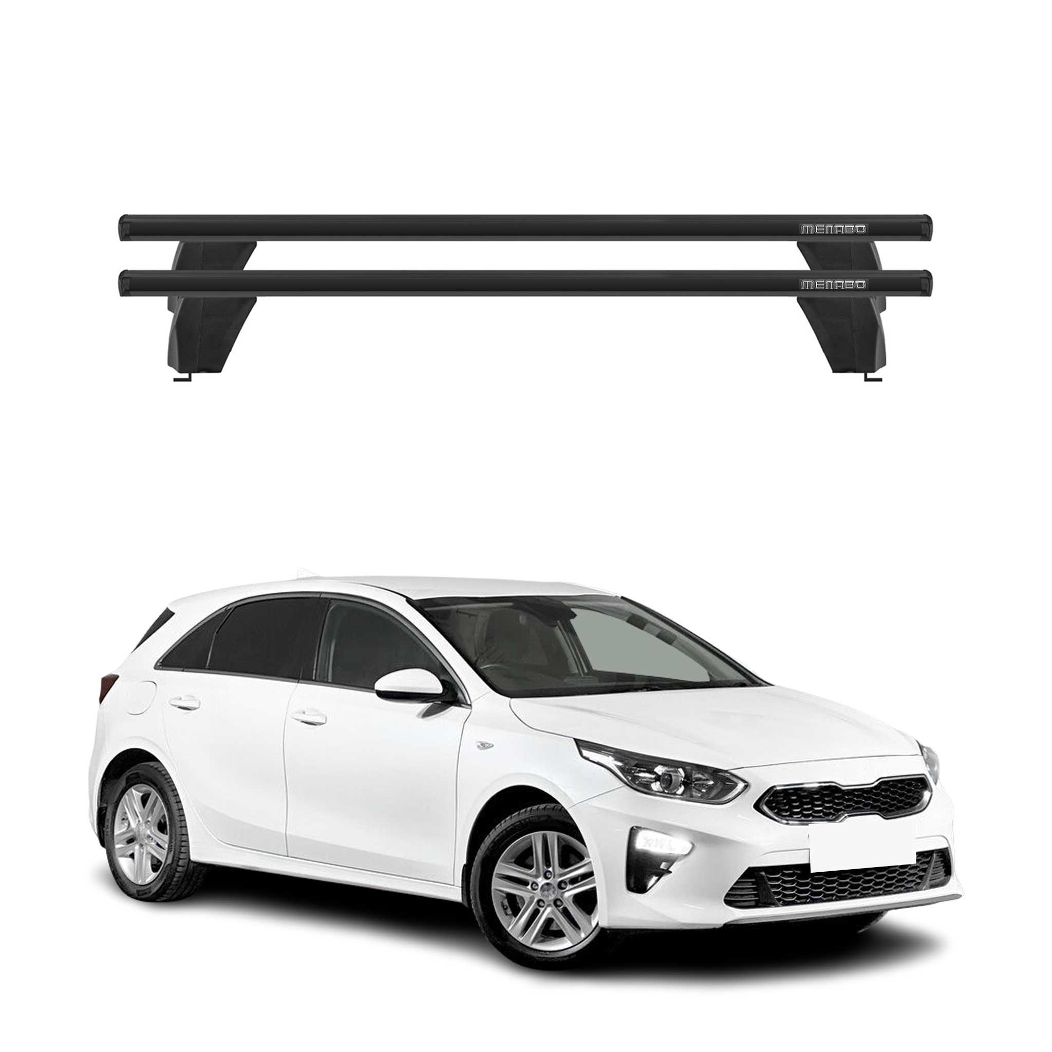 Menabo Dachträger Grundtäger für Kia Ceed 2019-2026 75kg Aluminium Schwarz 2 tlg