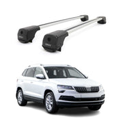 Dachträger Grundträger für Skoda Karoq 2017-2026 Aluminium 75kg Grau 2tlg