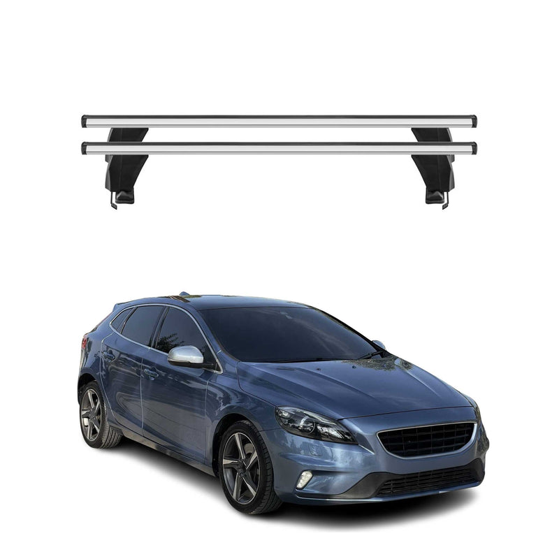 Menabo Dachträger Grundtäger für Volvo V40 2012-2016 Pre-FL 50kg Alu Silber 2x