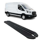 Trittbretter Seitenschweller für Ford Transit 2015-2026 L3 Aluminium Schwarz 2x