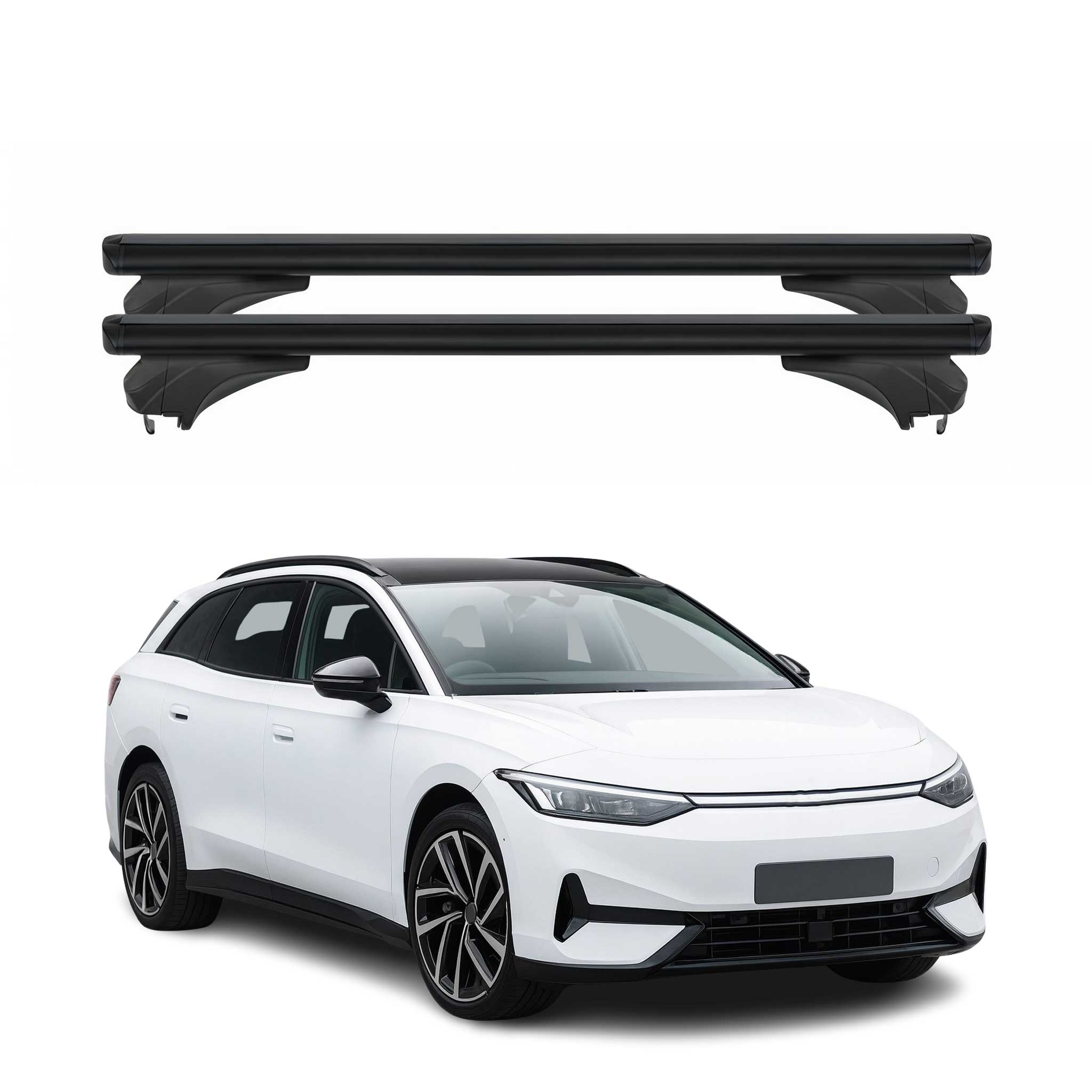 Menabo Dachträger Grundtäger für VW ID 7 2024-2026 Aluminium Schwarz 2 tlg