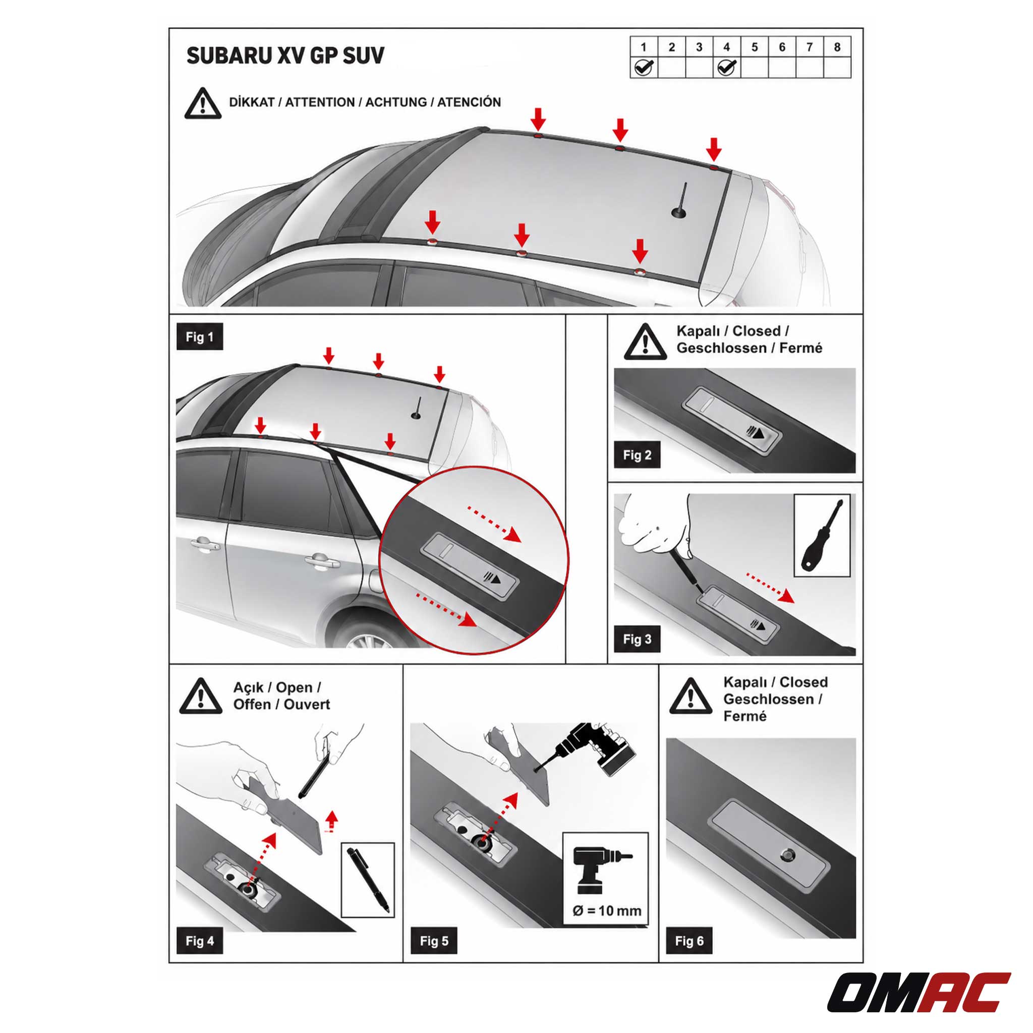 Dachträger Grundtäger für Subaru XV mk1 2012-2017 75kg Aluminium Silber 2 tlg