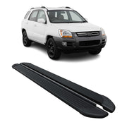 Seitenschweller Trittbretter Schweller für Kia Sportage 2004-2010 Alu Schwarz