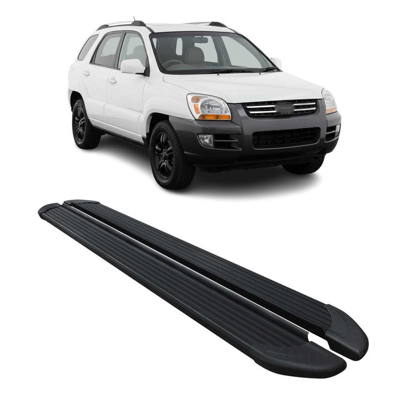 Seitenschweller Trittbretter Schweller für Kia Sportage 2004-2010 Alu Schwarz