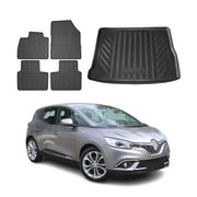 Fußmatten & Kofferraumwanne Set für Renault Scenic 2016-2022 Gummi Schwarz 5x