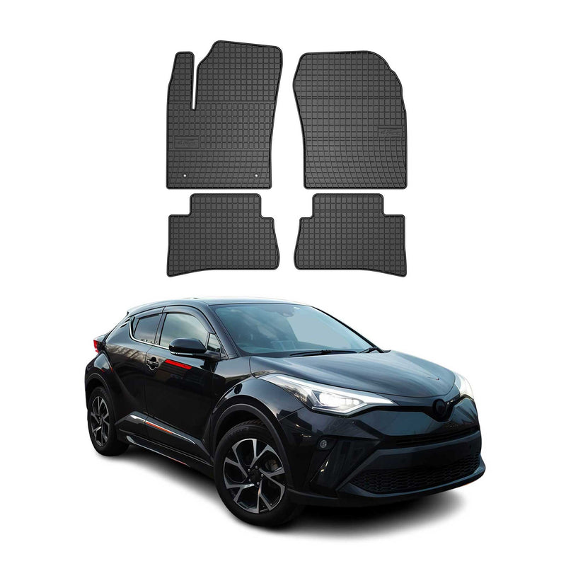 OMAC Gummi Fußmatten für Toyota C-HR 2016-2023 Automatten Gummi Schwarz 4tlg