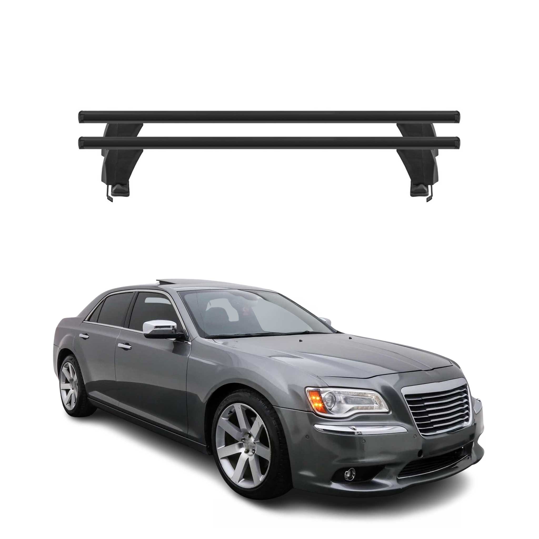 Menabo Dachträger Grundtäger für Lancia Thema 2011-2014 50kg Alu Schwarz 2 tlg