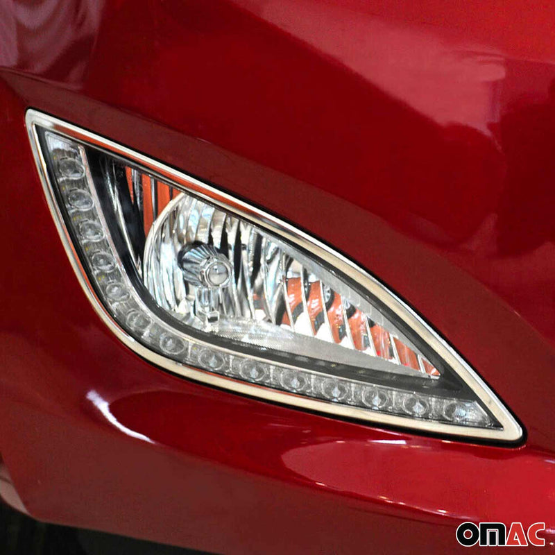 Nebelscheinwerfer Rahmen Umrandung für Hyundai i20 2012-2014 Edelstahl Silber 2x