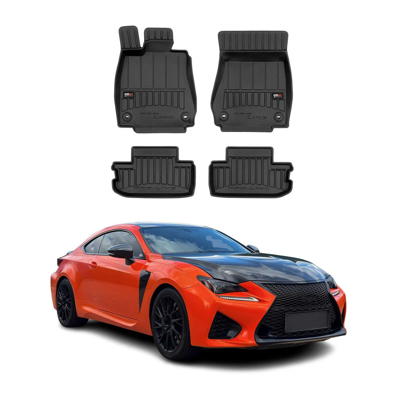 OMAC Gummi Fußmatten für Lexus RC 2014-2025 Premium TPE 3D Automatten Schwarz 4x