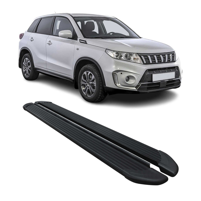 Seitenschweller Trittbretter Schweller für Suzuki Vitara 2015-2025 Alu Schwarz