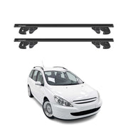 Dachträger Grundtäger für Peugeot 307 Kombi 2001-2008 Alu 90kg TÜV Schwarz 2tlg