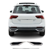 Stoßstangen Diffusor Auspuffrahmen für VW Tiguan 2020-2024 FL Edelstahl 3tlg