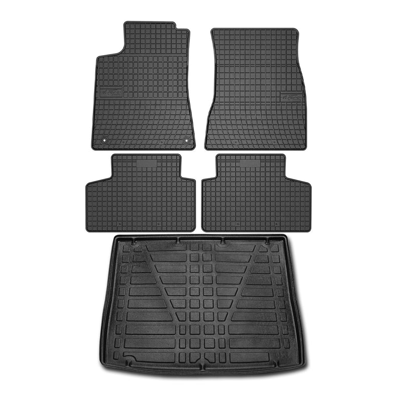 Fußmatten & Kofferraumwanne Set für Mercedes GLB X247 2019-2024 Untere Gummi 5x