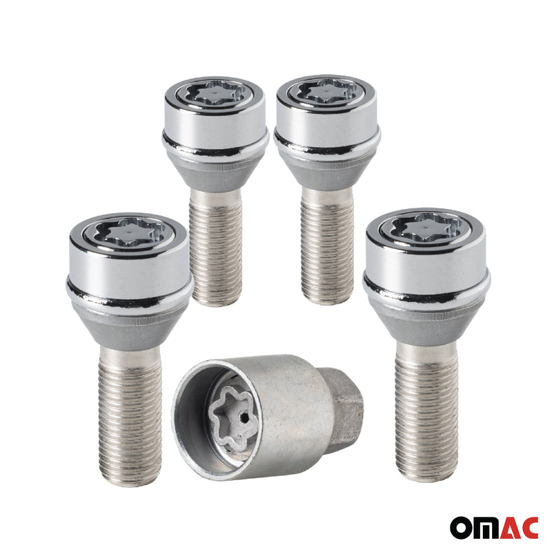 Radschloss Satz für Fiat Ducato Rad 16” bis 2005 Felgenschloss Silber 4x M16x1.5